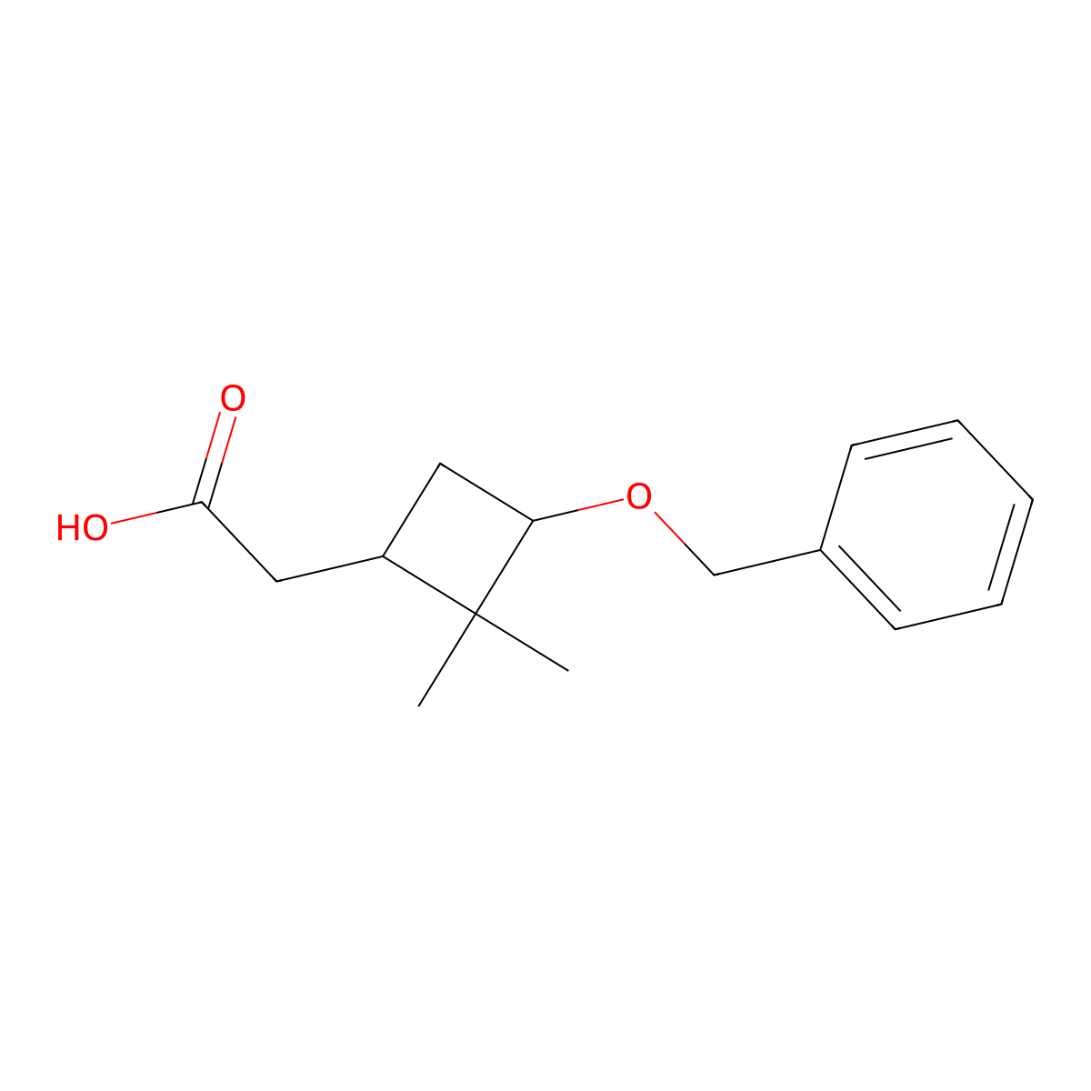 2-[3-(Benzyloxy)-2,2-dimethylcyclobutyl]acetic acid molecular structure, CAS 2231673-80-4
