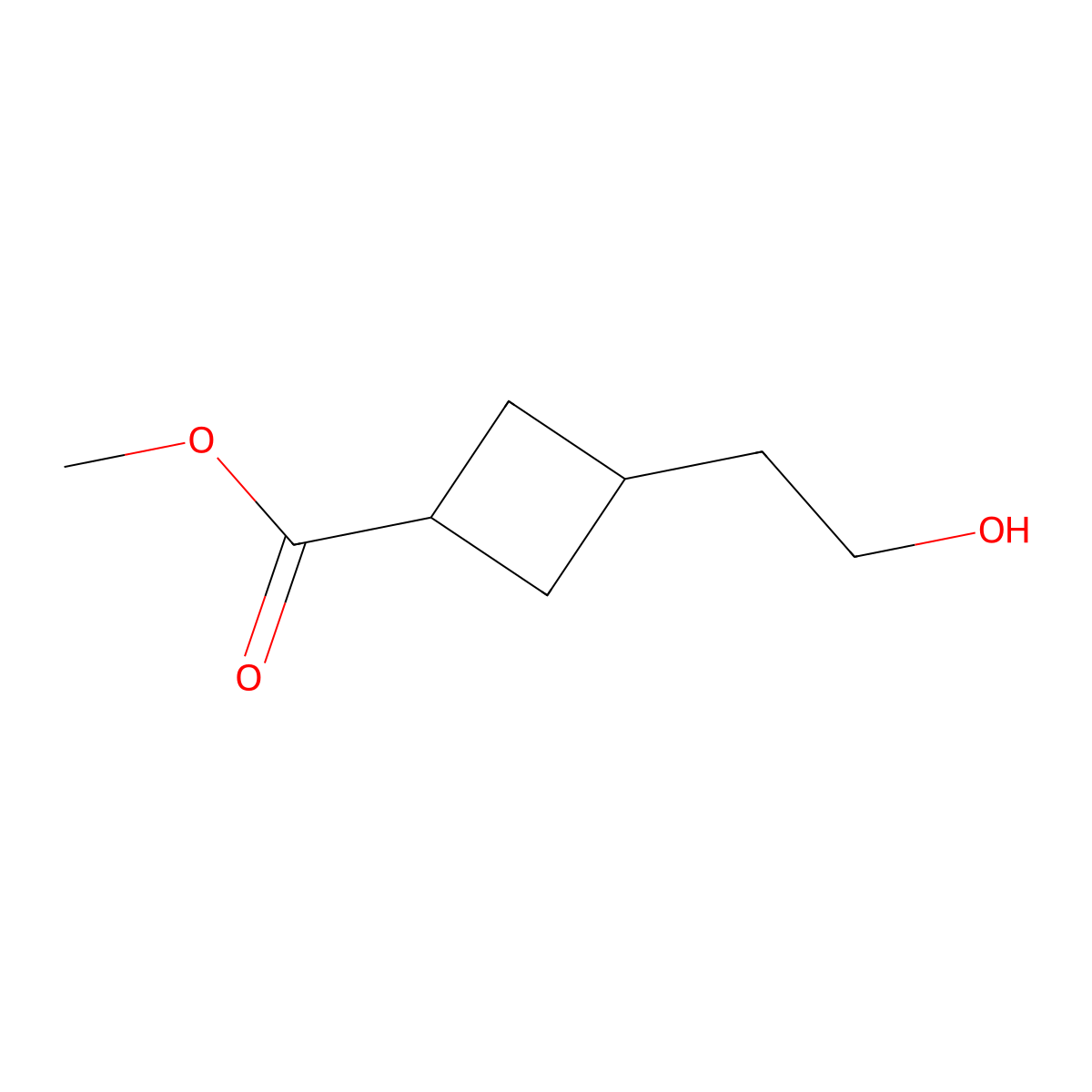 Methyl 3-(2-hydroxyethyl)cyclobutane-1-carboxylate molecular structure, CAS 2231673-89-3