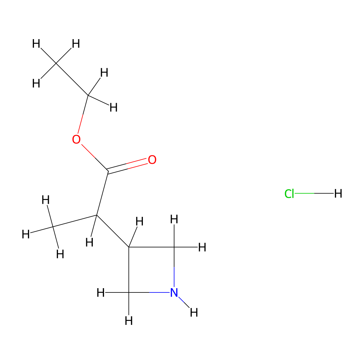 Ethyl 2-(azetidin-3-yl)propanoate hydrochloride molecular structure, CAS 2231674-03-4