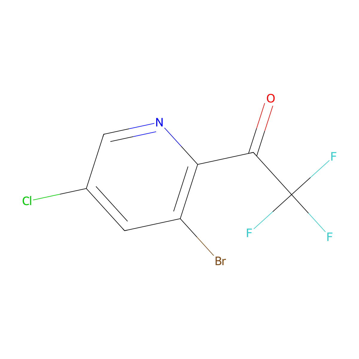 1-(3-Bromo-5-chloropyridin-2-yl)-2,2,2-trifluoroethanone molecular structure, CAS 2231674-22-7