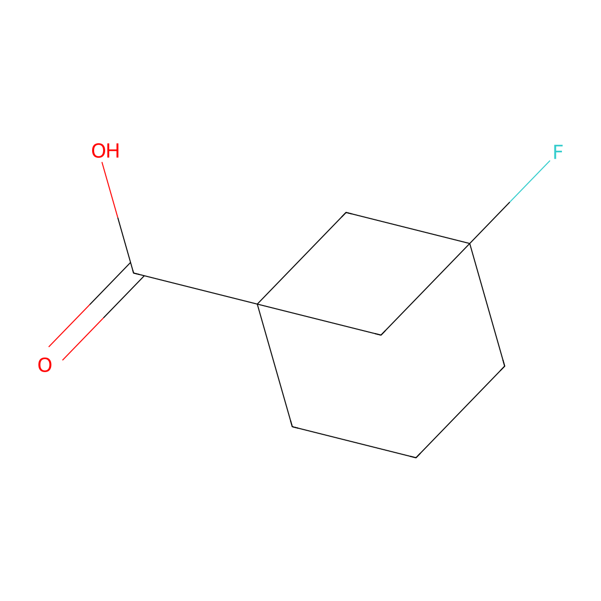 5-Fluorobicyclo(3.1.1)heptane-1-carboxylic acid molecular structure, CAS 2231674-28-3