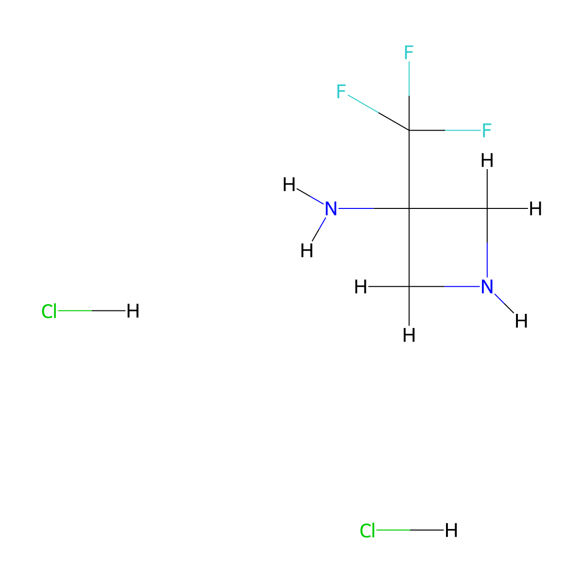 3-(Trifluoromethyl)azetidin-3-amine dihydrochloride molecular structure, CAS 2231674-32-9
