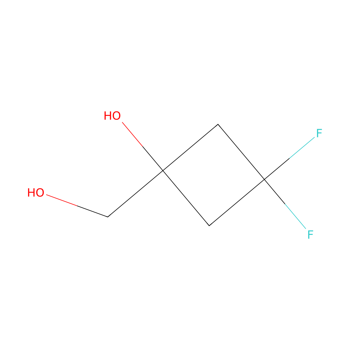 3,3-Difluoro-1-(hydroxymethyl)cyclobutan-1-ol molecular structure, CAS 2231674-33-0