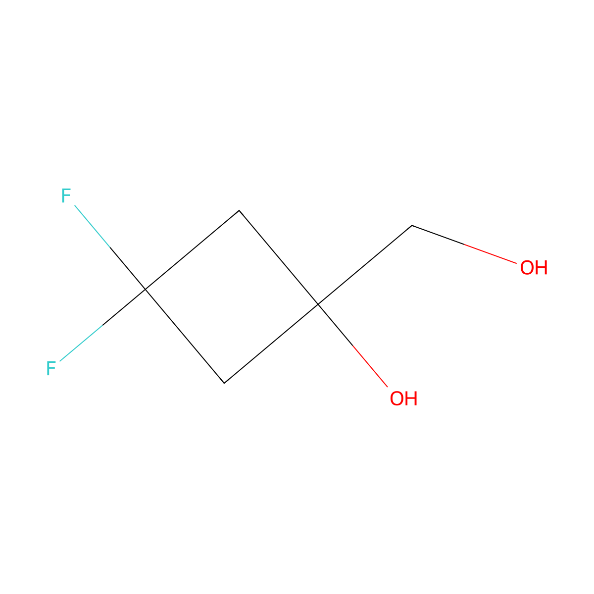 3,3-Difluoro-1-(hydroxymethyl)cyclobutan-1-ol molecular structure, CAS 2231674-33-0