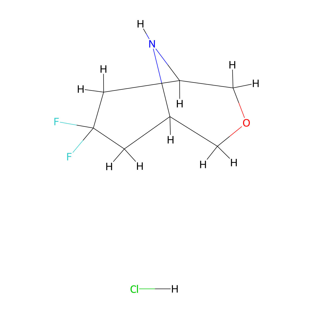 7,7-Difluoro-3-oxa-9-azabicyclo[3.3.1]nonane hydrochloride molecular structure, CAS 2231674-41-0