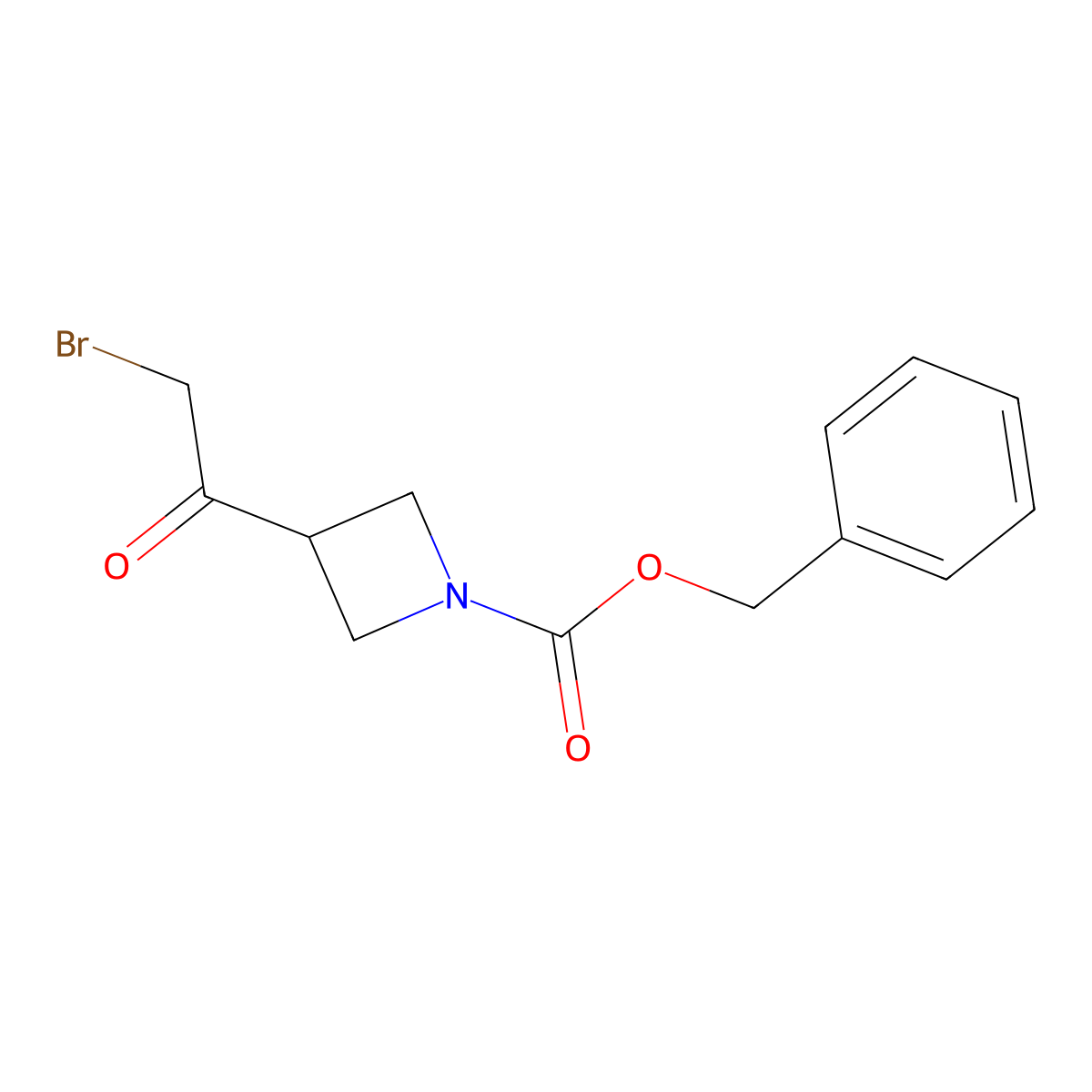 Benzyl 3-(2-bromoacetyl)azetidine-1-carboxylate molecular structure, CAS 2231674-54-5