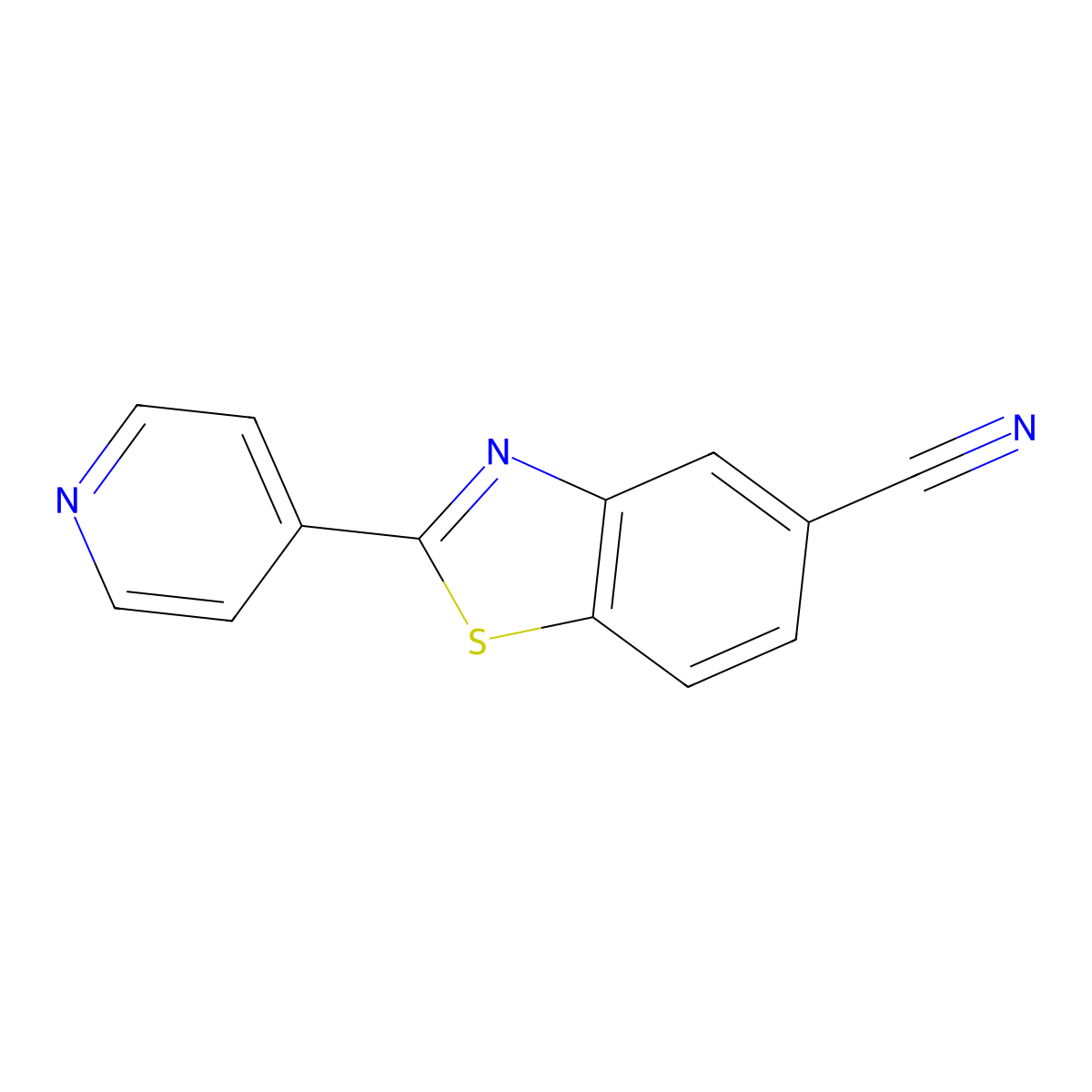 2-(Pyridin-4-yl)benzo[d]thiazole-5-carbonitrile molecular structure, CAS 2231674-55-6
