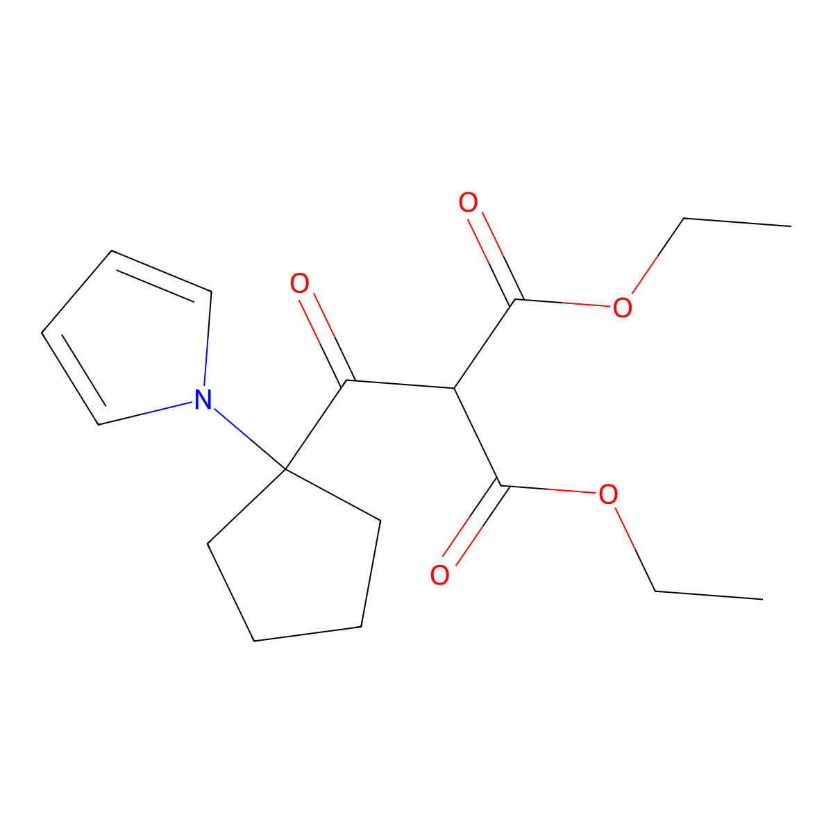 diethyl 2-(1-(1H-pyrrol-1-yl)cyclopentanecarbonyl)malonate molecular structure, CAS 2231674-58-9