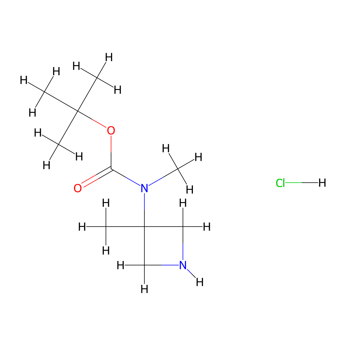 tert-butyl N-methyl-N-(3-methylazetidin-3-yl)carbamate hydrochloride molecular structure, CAS 2231674-63-6