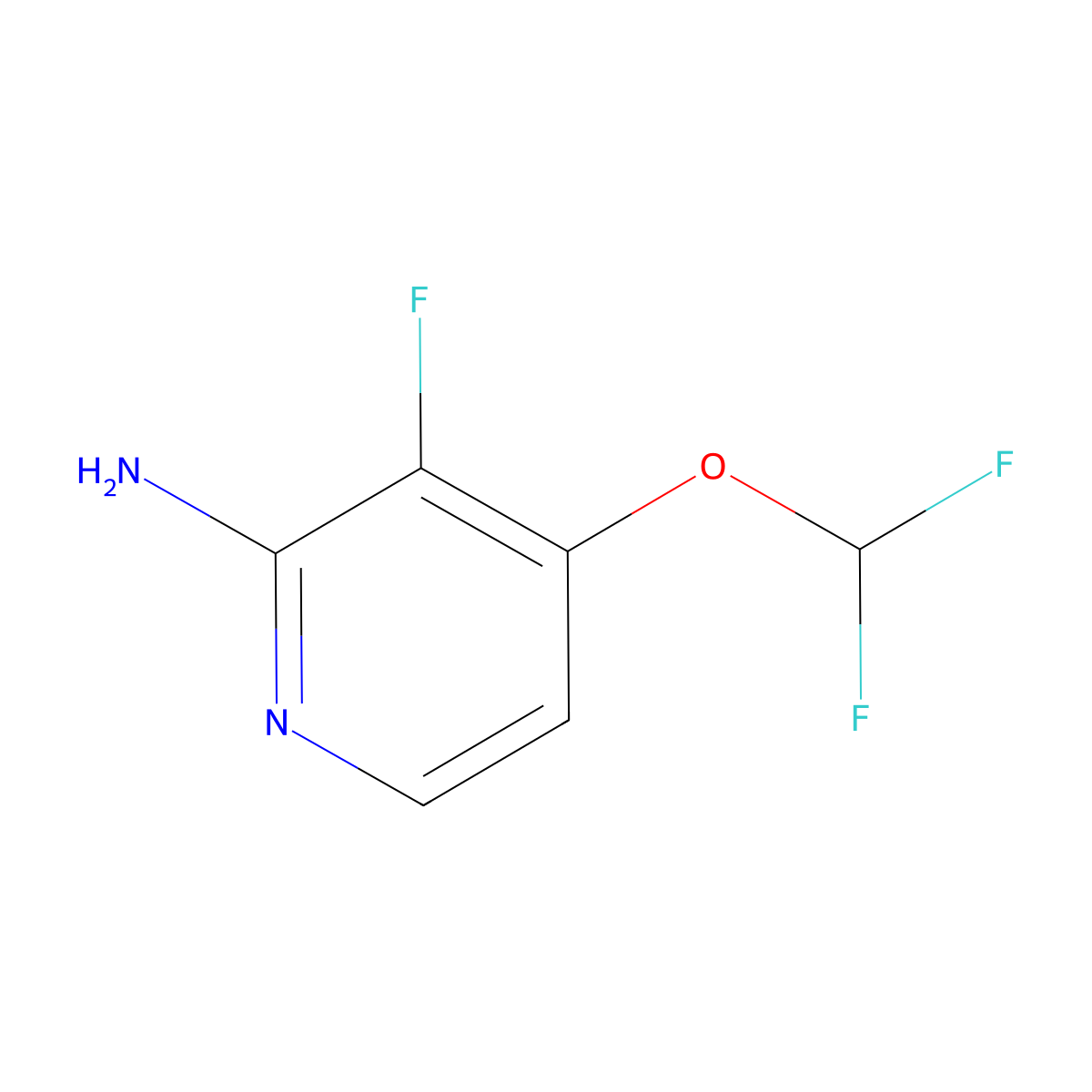 4-(Difluoromethoxy)-3-fluoropyridin-2-amine molecular structure, CAS 2231674-72-7