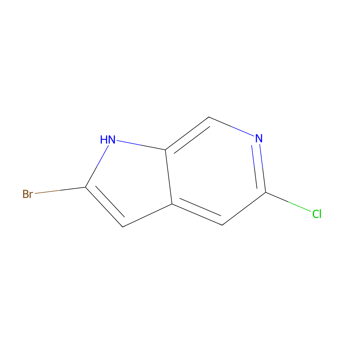 2-bromo-5-chloro-1H-pyrrolo[2,3-c]pyridine molecular structure, CAS 2231674-73-8