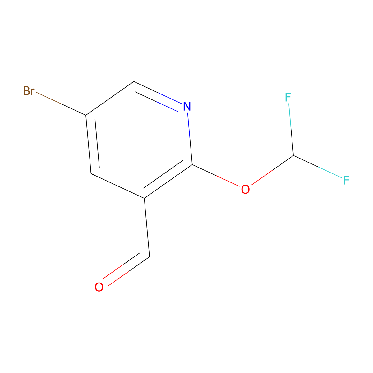 5-Bromo-2-(difluoromethoxy)nicotinaldehyde molecular structure, CAS 2231674-75-0