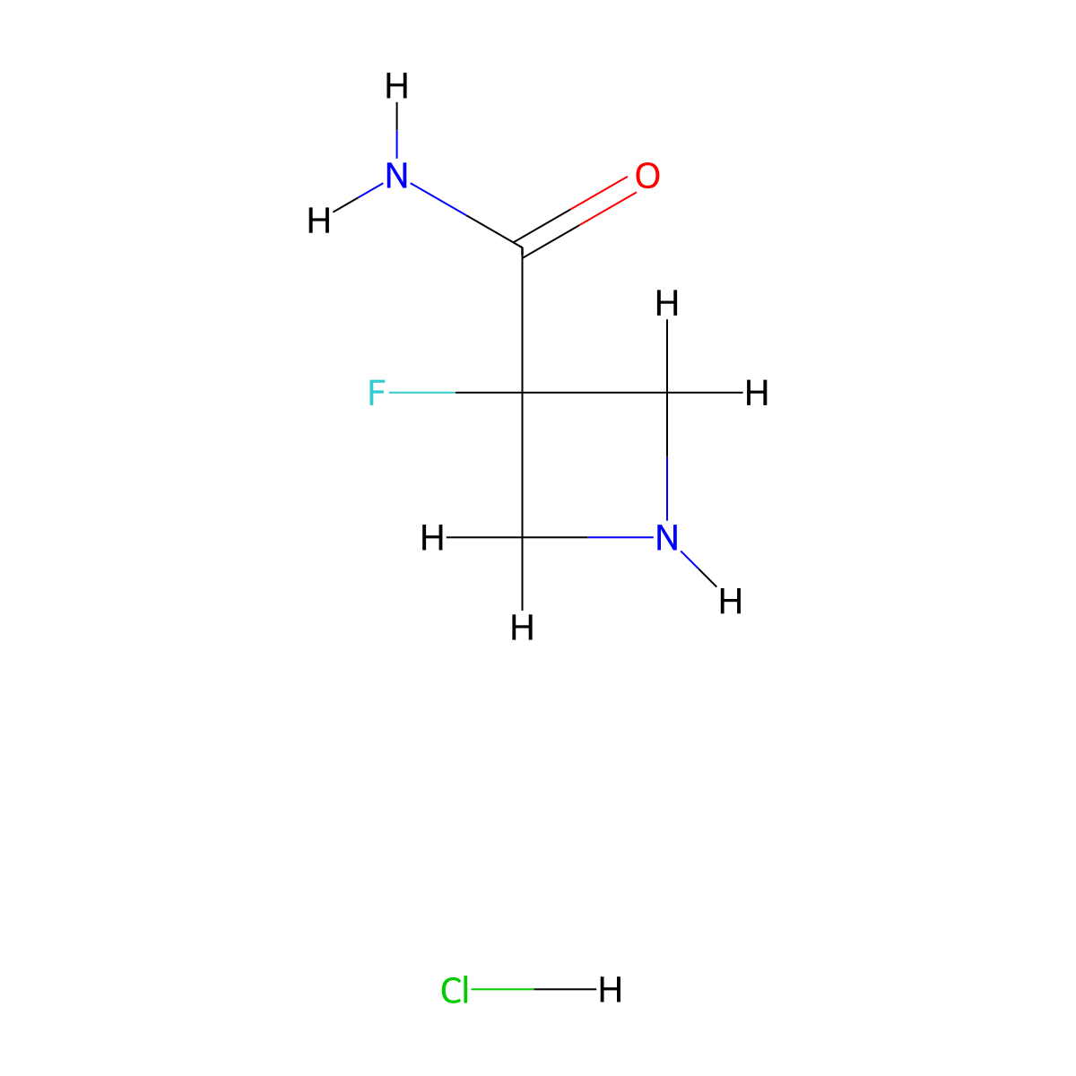 3-Fluoroazetidine-3-carboxamide hydrochloride molecular structure, CAS 2231674-86-3