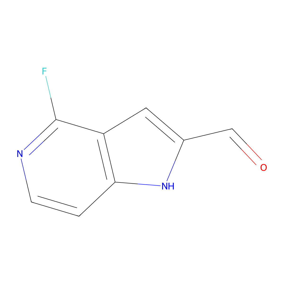 4-fluoro-1H-pyrrolo[3,2-c]pyridine-2-carbaldehyde molecular structure, CAS 2231674-89-6