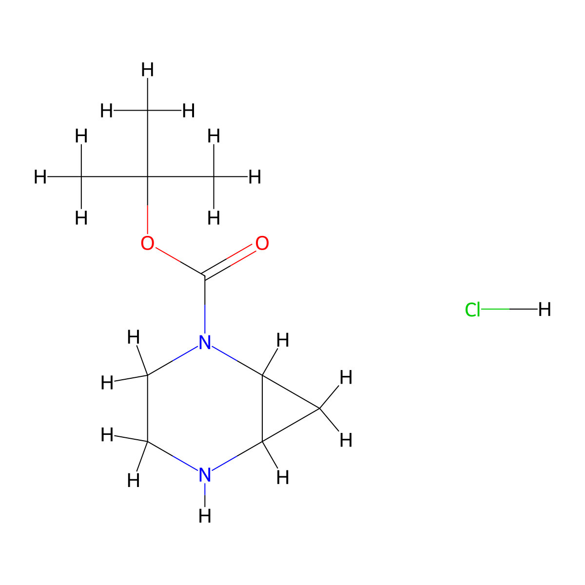 Tert-butyl 2,5-diazabicyclo[4.1.0]heptane-2-carboxylate hydrochloride molecular structure, CAS 2231674-95-4