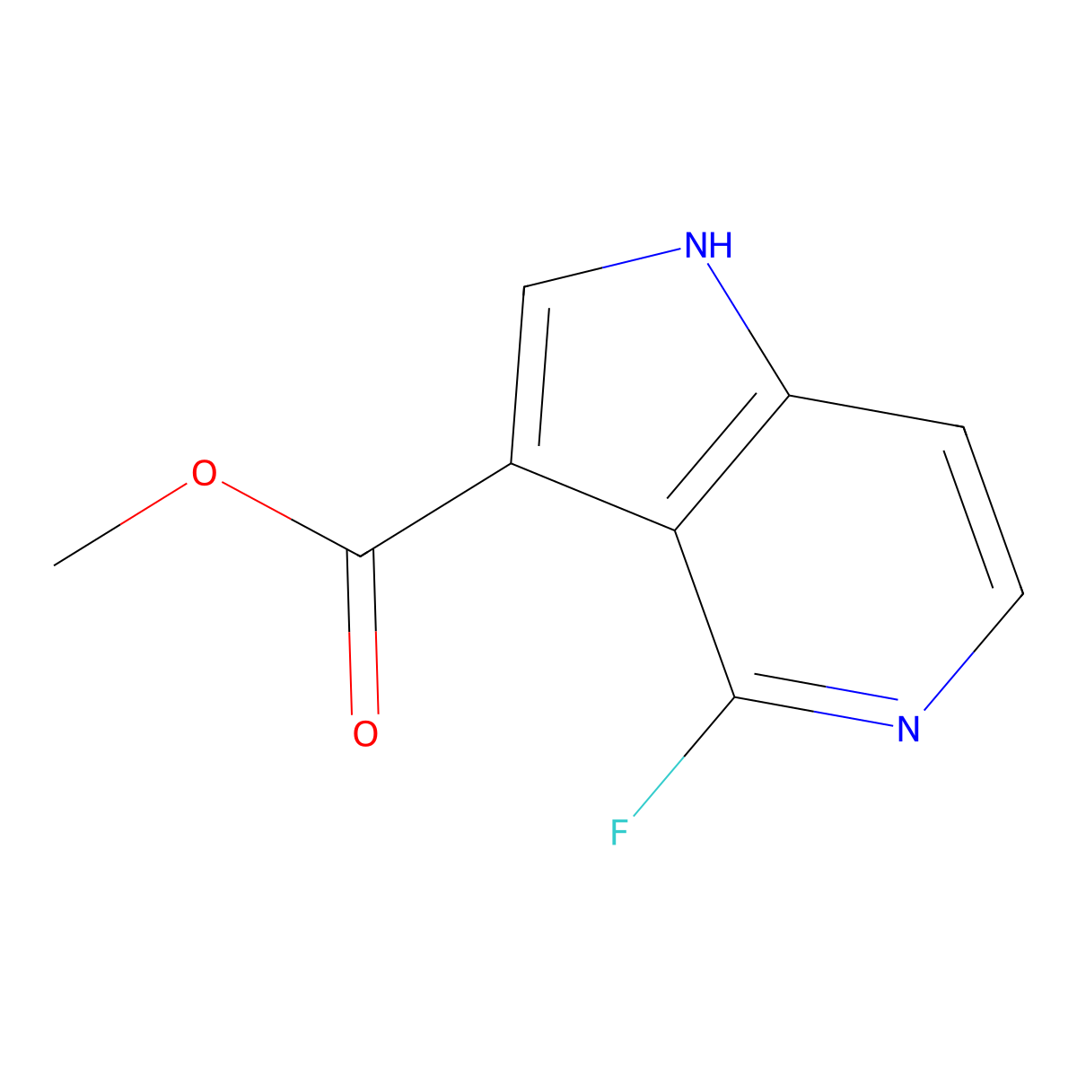 methyl 4-fluoro-1H-pyrrolo[3,2-c]pyridine-3-carboxylate molecular structure, CAS 2231675-01-5