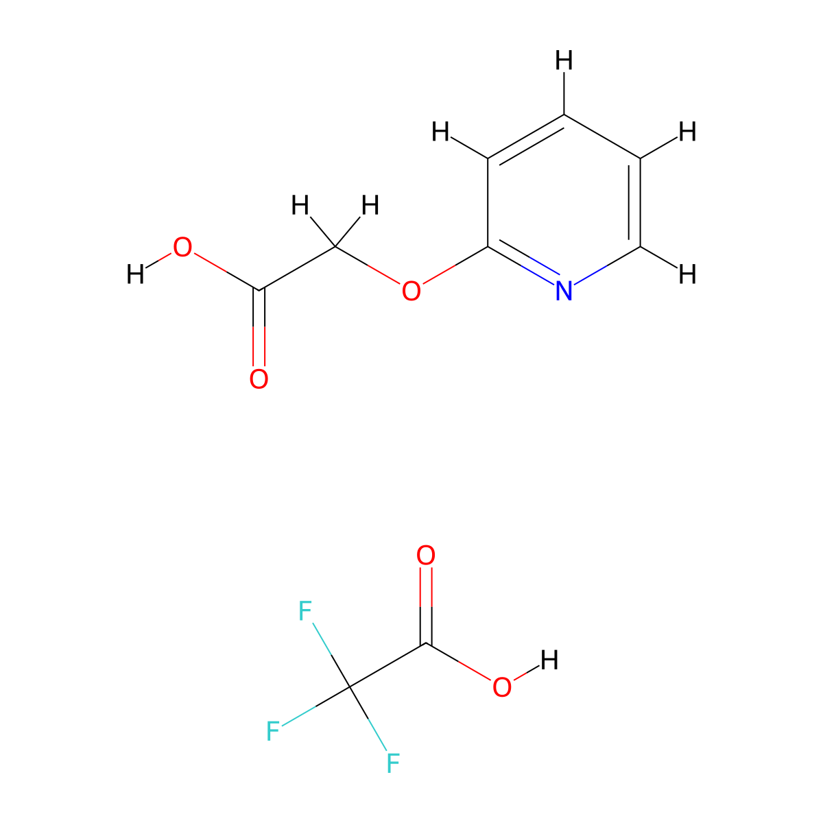 2-(2-Pyridyloxy)acetic acid;2,2,2-trifluoroacetic acid molecular structure, CAS 2231675-04-8