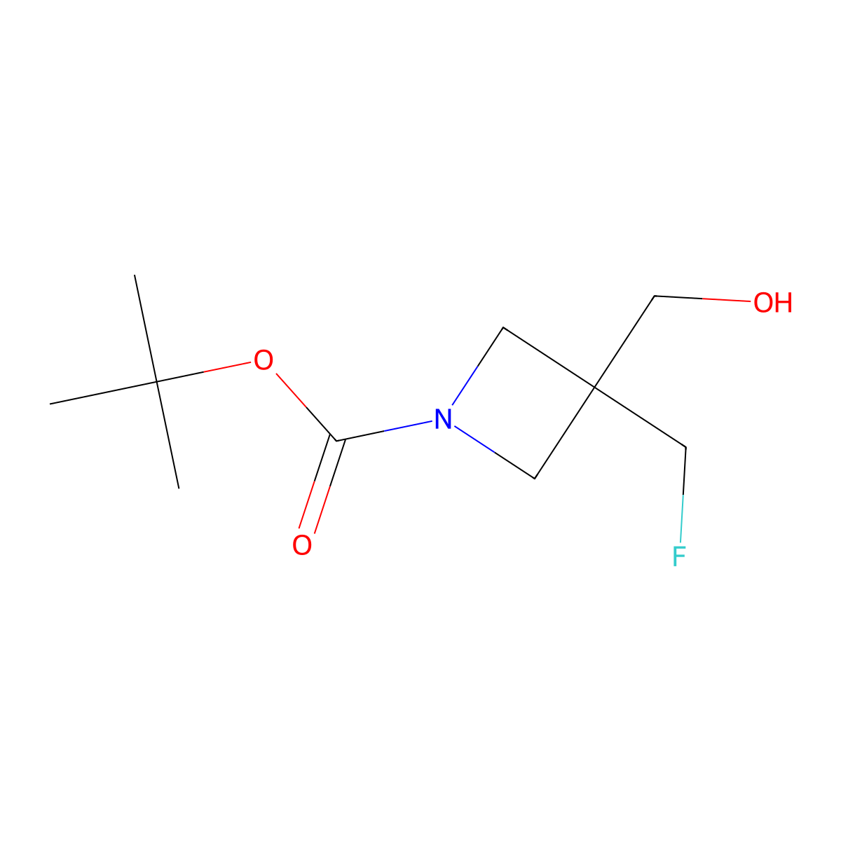 Tert-butyl 3-(fluoromethyl)-3-(hydroxymethyl)azetidine-1-carboxylate molecular structure, CAS 2231675-10-6