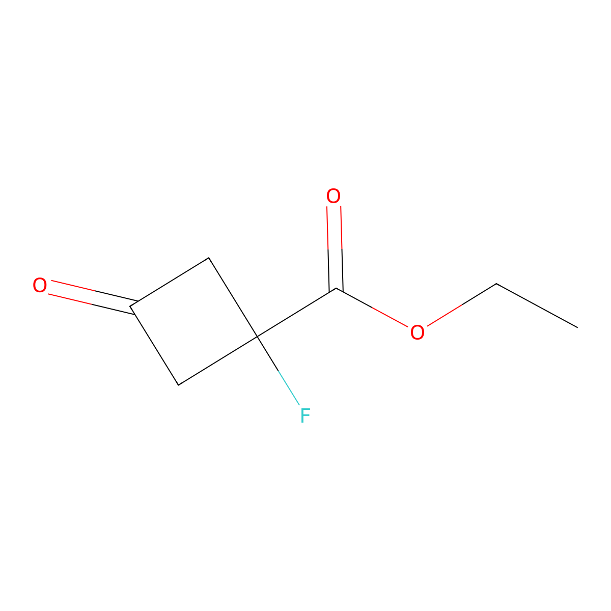 Ethyl 1-fluoro-3-oxo-cyclobutanecarboxylate molecular structure, CAS 2231675-18-4