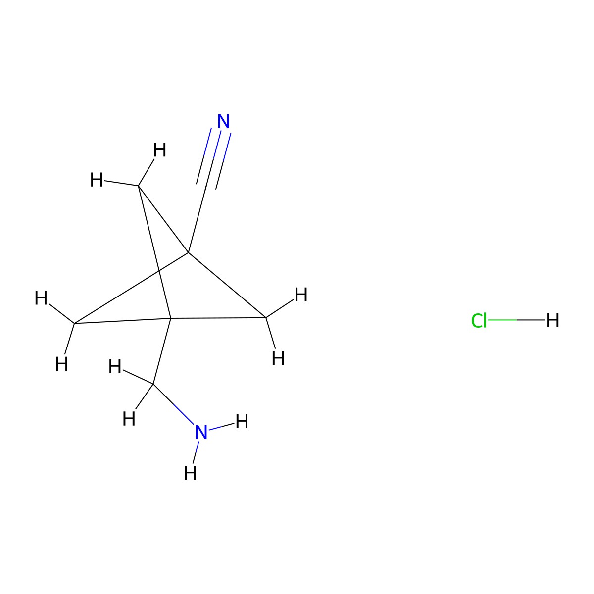 3-(Aminomethyl)bicyclo[1.1.1]pentane-1-carbonitrile hydrochloride molecular structure, CAS 2231675-26-4