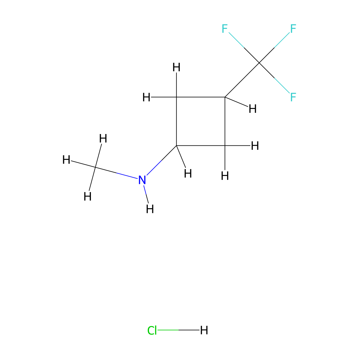 N-Methyl-3-(trifluoromethyl)cyclobutan-1-amine hydrochloride molecular structure, CAS 2231675-27-5