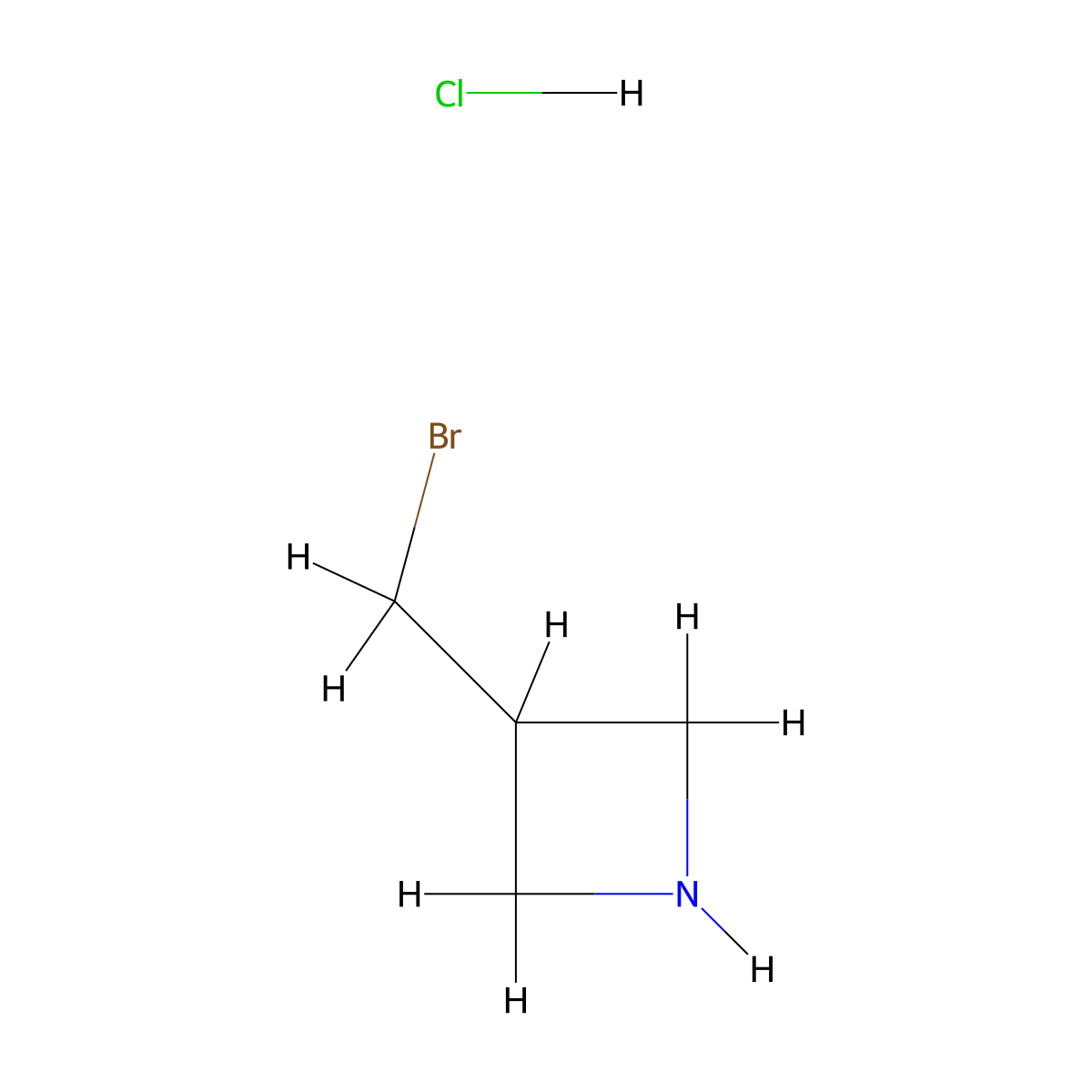 3-(Bromomethyl)azetidine hydrochloride molecular structure, CAS 2231675-34-4