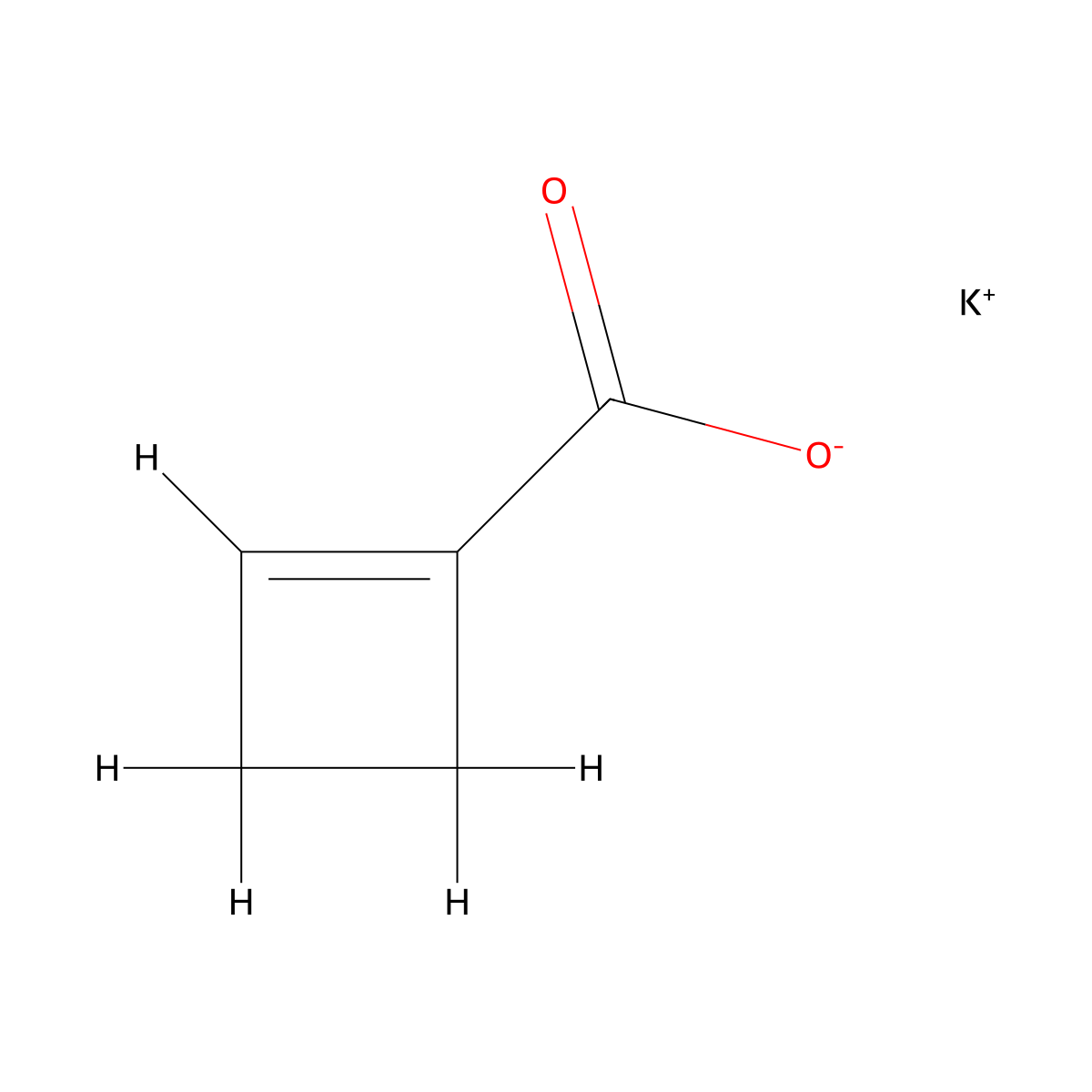 Potassium cyclobut-1-ene-1-carboxylate molecular structure, CAS 2231675-39-9