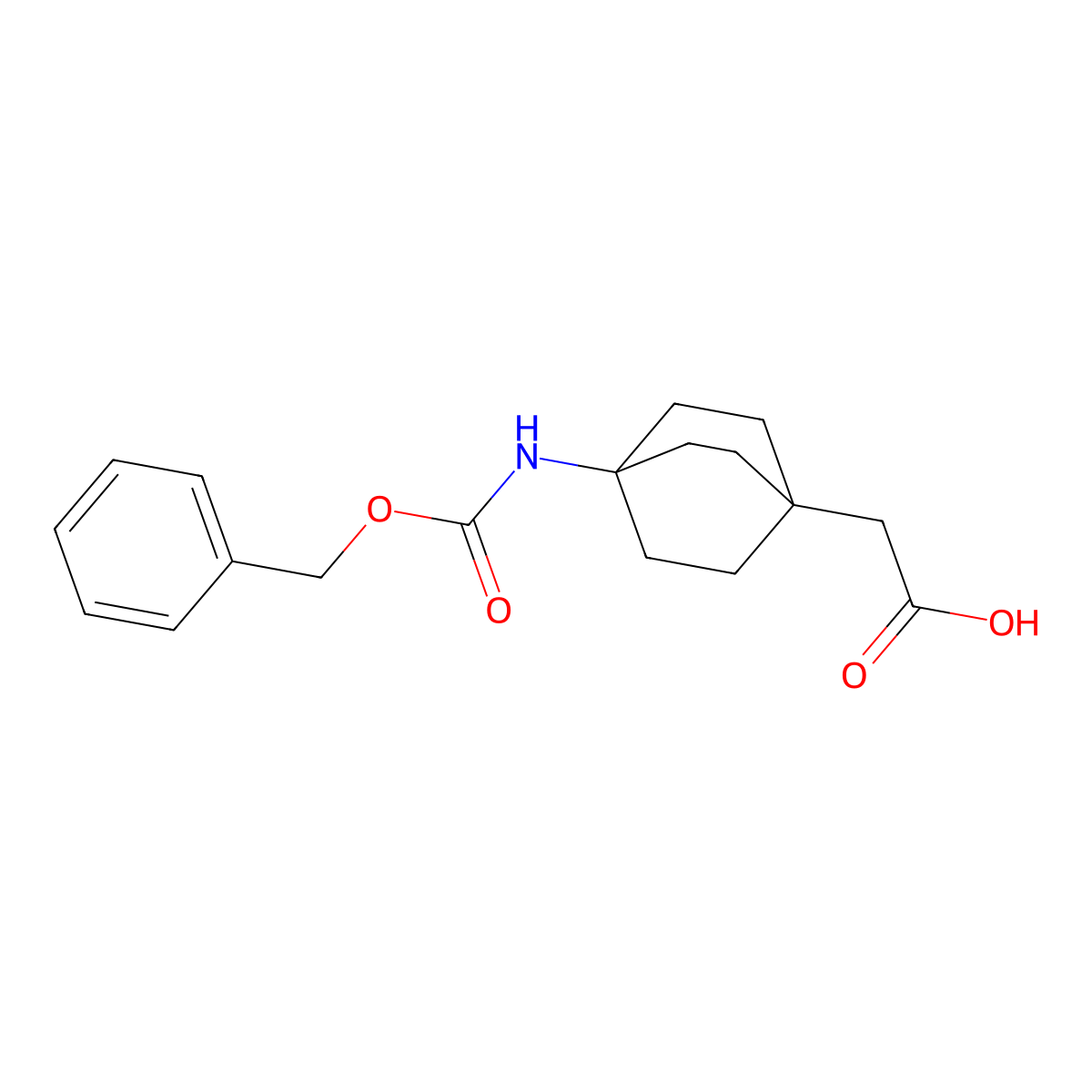 2-[4-(Benzyloxycarbonylamino)-1-bicyclo[2.2.2]octanyl]acetic acid molecular structure, CAS 2231675-43-5