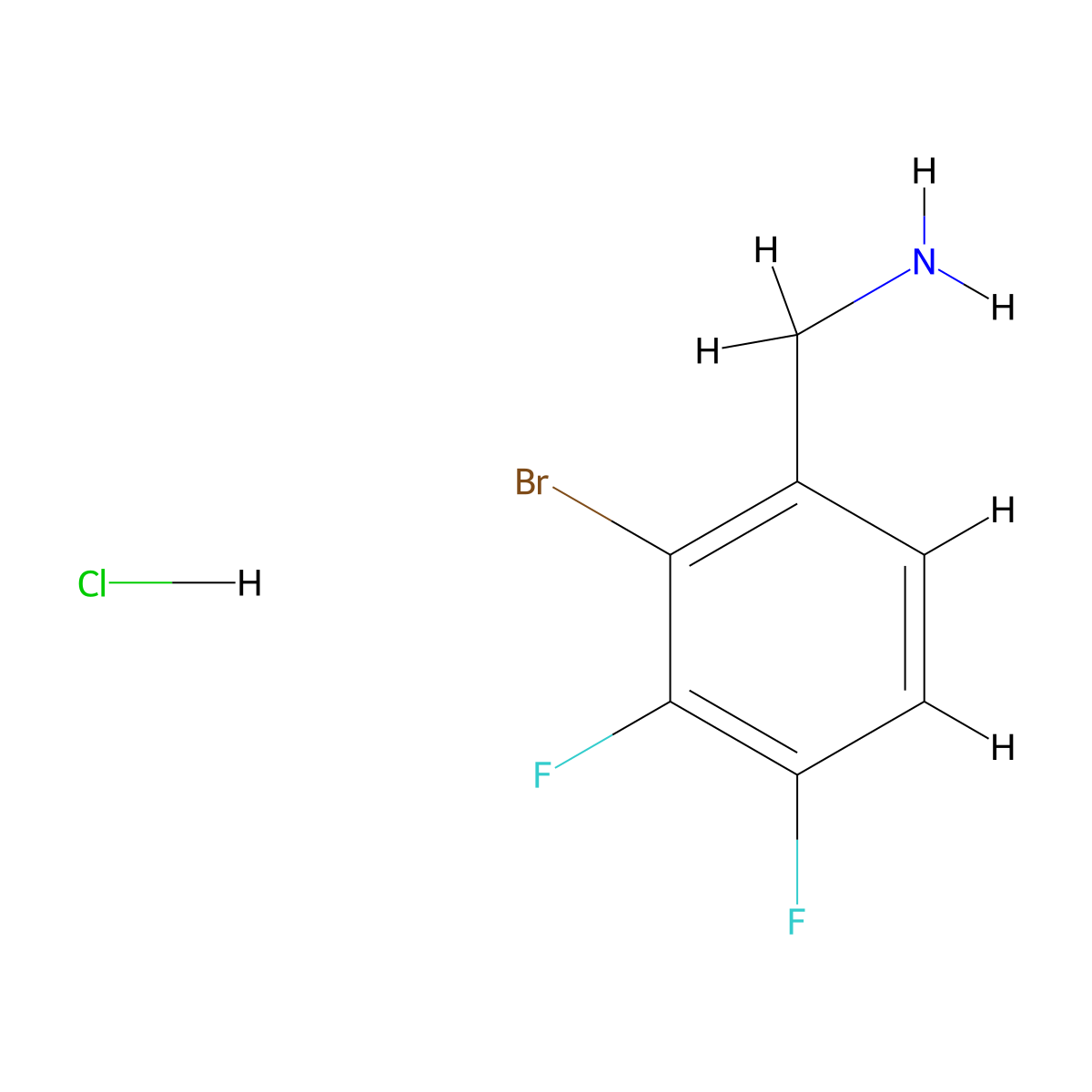 (2-Bromo-3,4-difluorophenyl)methanamine hydrochloride molecular structure, CAS 2231675-44-6