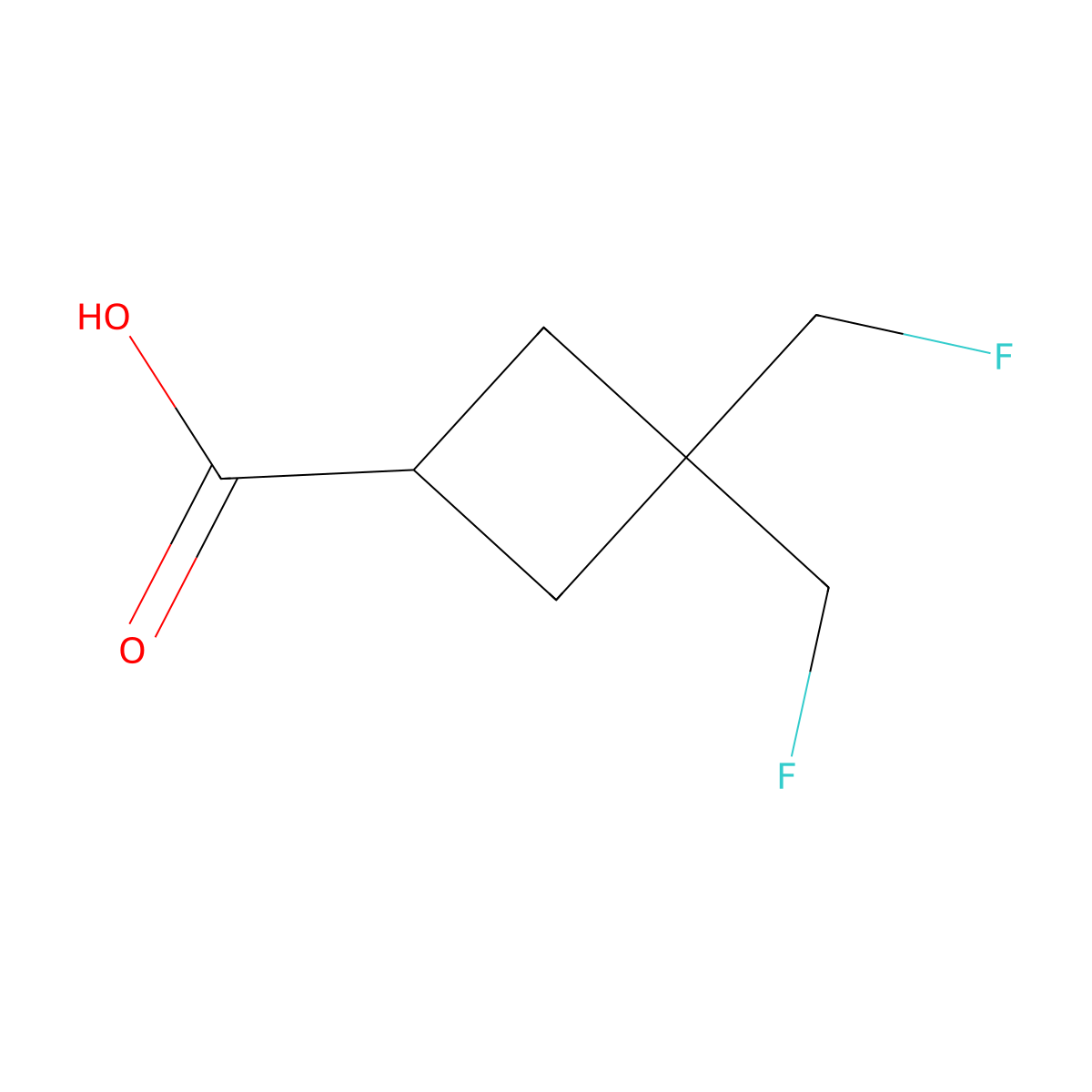 3,3-Bis(fluoromethyl)cyclobutane-1-carboxylic acid molecular structure, CAS 2231675-46-8
