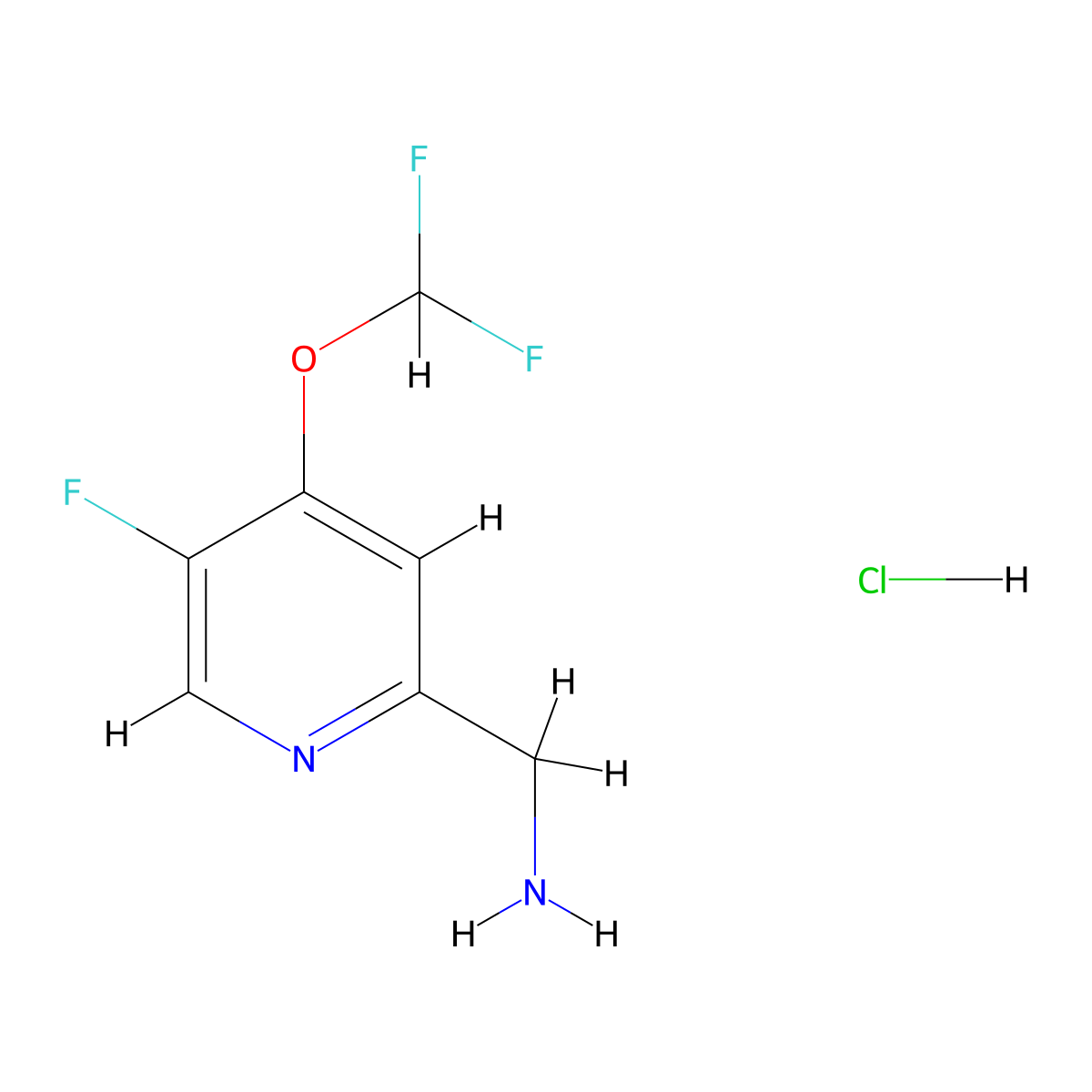 (4-(Difluoromethoxy)-5-fluoropyridin-2-yl)methanamine hydrochloride molecular structure, CAS 2231675-51-5