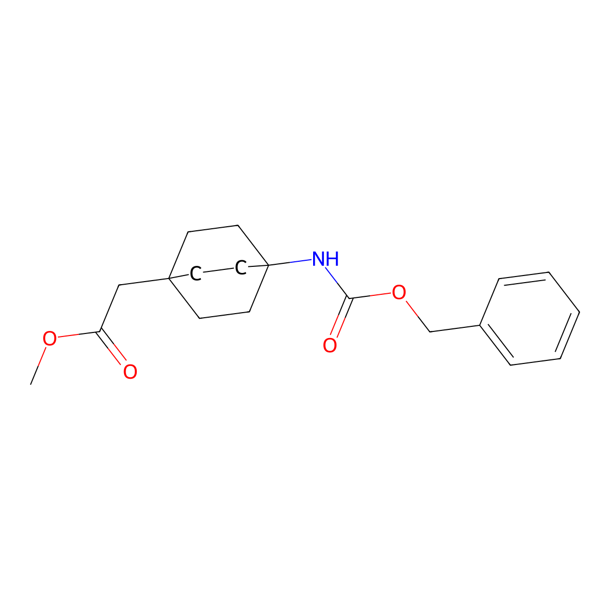 Bicyclo[2.2.2]octane-1-acetic acid, 4-[[(phenylmethoxy)carbonyl]amino]-, methyl ester molecular structure, CAS 2231675-54-8