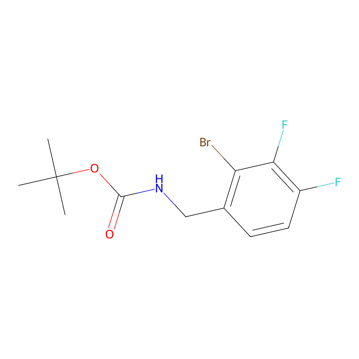 tert-Butyl 2-bromo-3,4-difluorobenzylcarbamate molecular structure, CAS 2231675-56-0