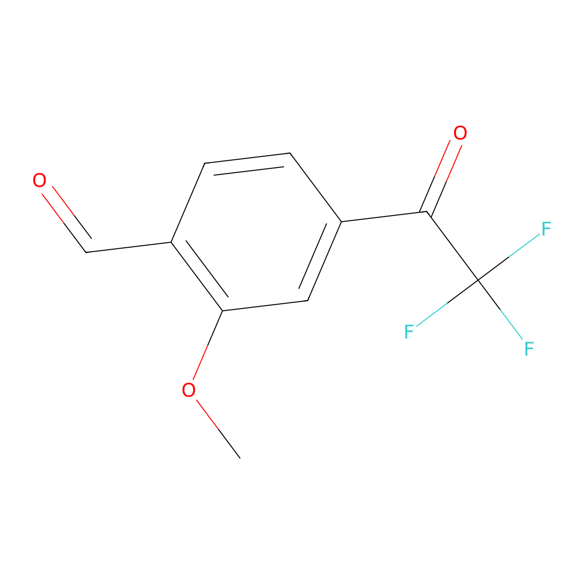 4-(2,2,2-Trifluoroacetyl)-2-methoxybenzaldehyde molecular structure, CAS 2231675-62-8
