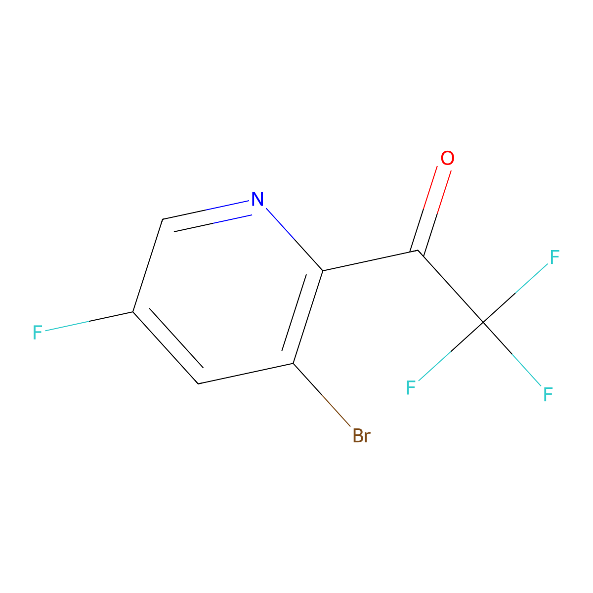 1-(3-Bromo-5-fluoropyridin-2-yl)-2,2,2-trifluoroethanone molecular structure, CAS 2231675-78-6