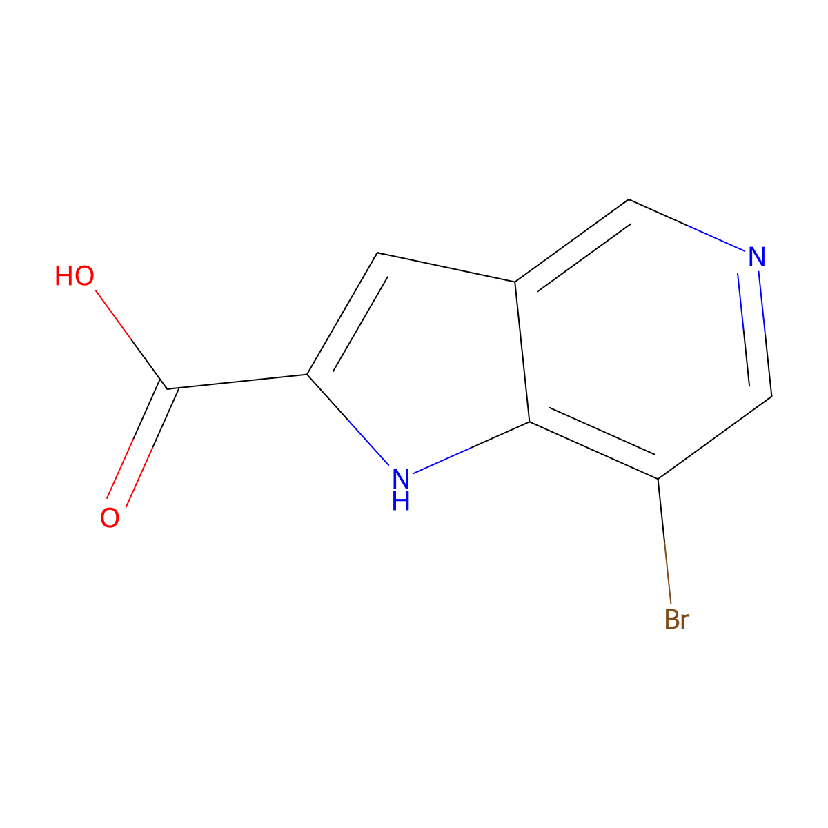 7-Bromo-1H-pyrrolo[3,2-c]pyridine-2-carboxylic acid molecular structure, CAS 2231675-96-8
