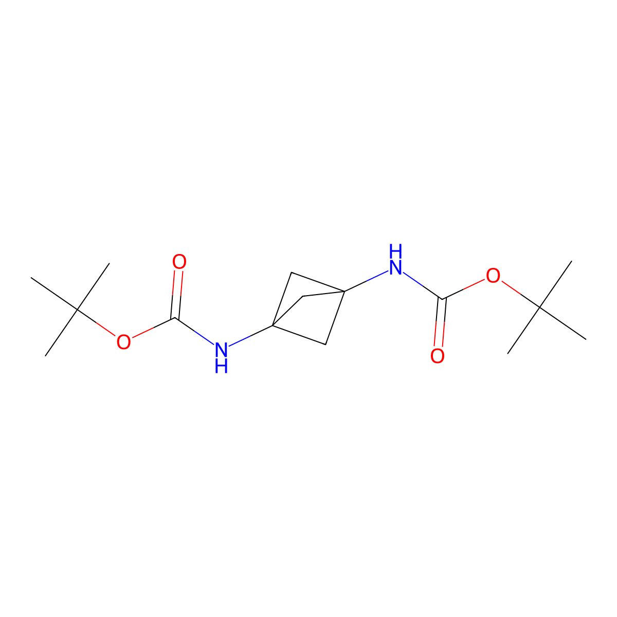 Di-tert-butyl bicyclo[1.1.1]pentane-1,3-diyldicarbamate molecular structure, CAS 2231676-10-9