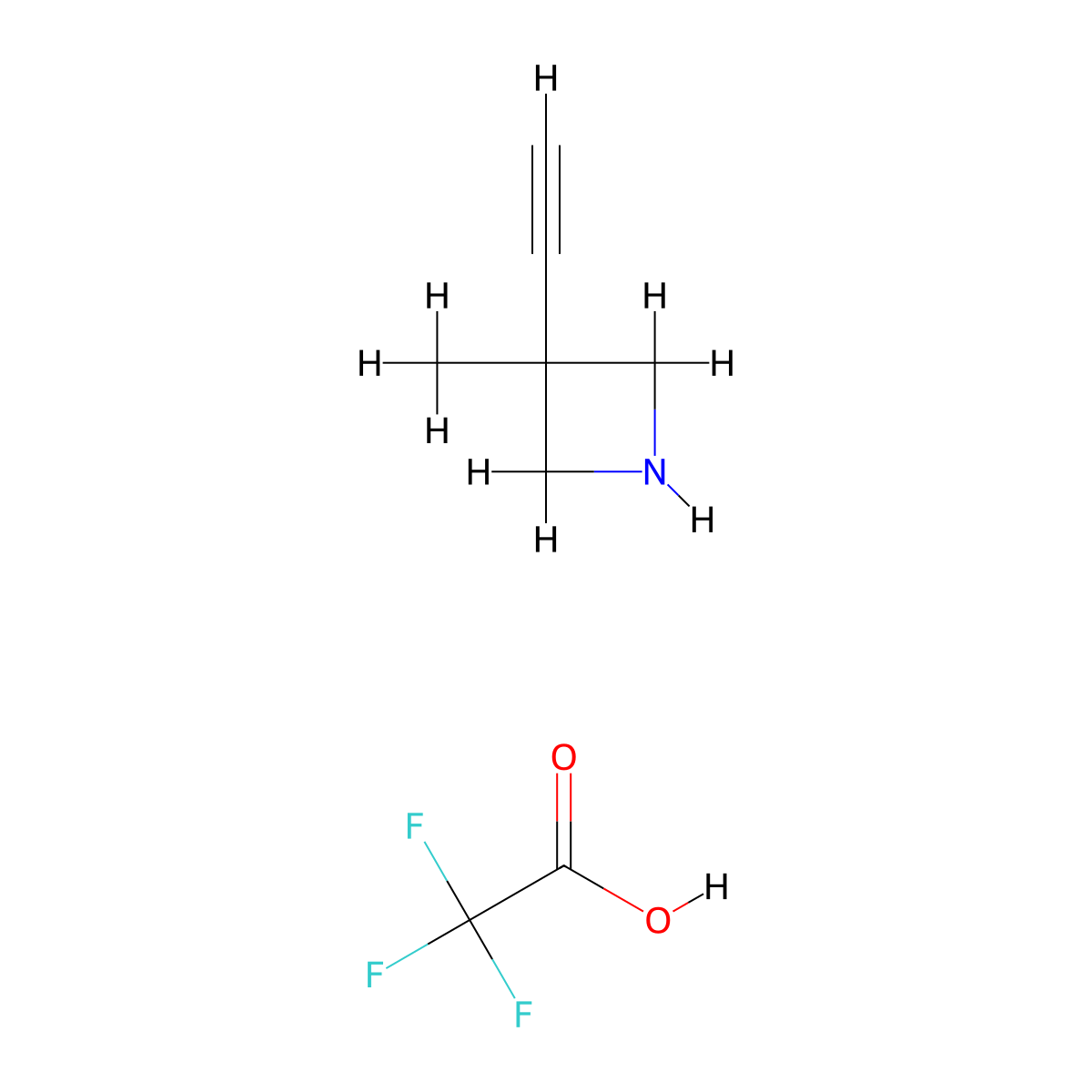 3-Ethynyl-3-methylazetidine; trifluoroacetic acid molecular structure, CAS 2231676-17-6