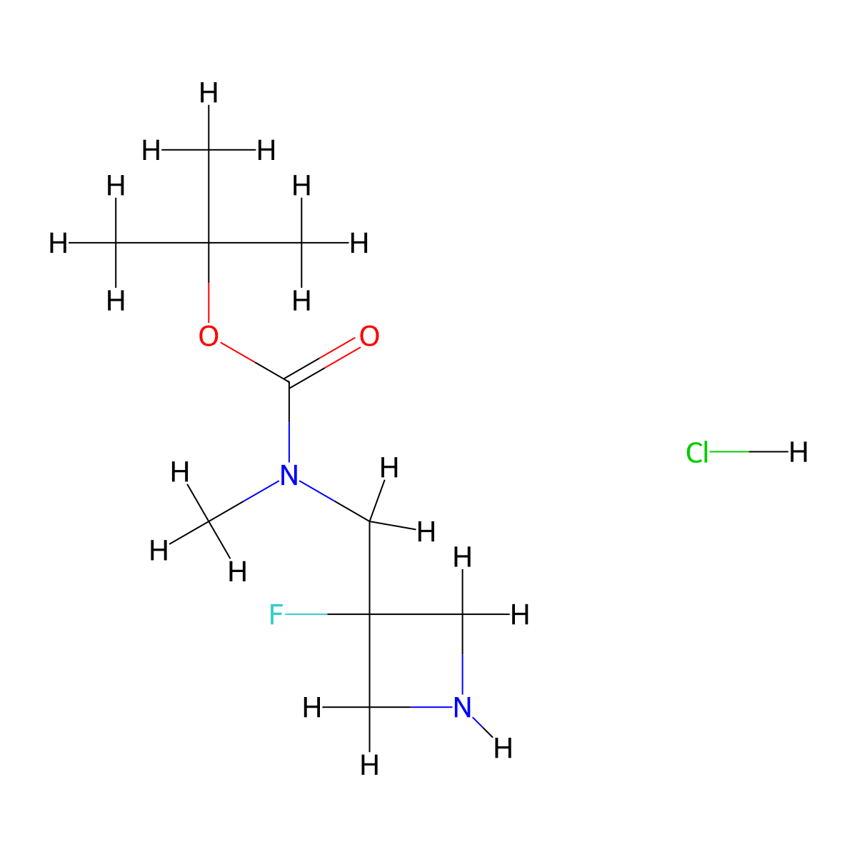 tert-butyl N-[(3-fluoroazetidin-3-yl)methyl]-N-methyl-carbamate;hydrochloride molecular structure, CAS 2231676-25-6