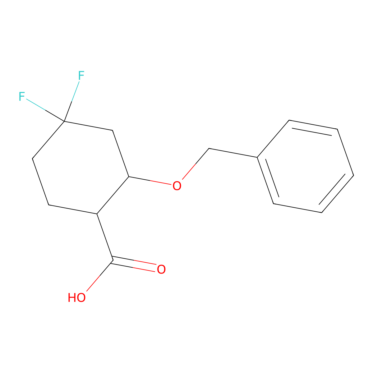 2-(Benzyloxy)-4,4-difluorocyclohexane-1-carboxylic acid molecular structure, CAS 2231676-43-8