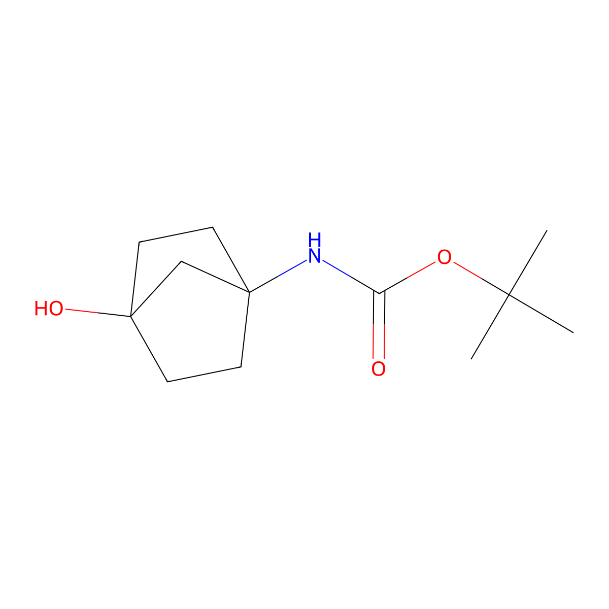 tert-butyl N-(4-hydroxynorbornan-1-yl)carbamate molecular structure, CAS 2231676-44-9