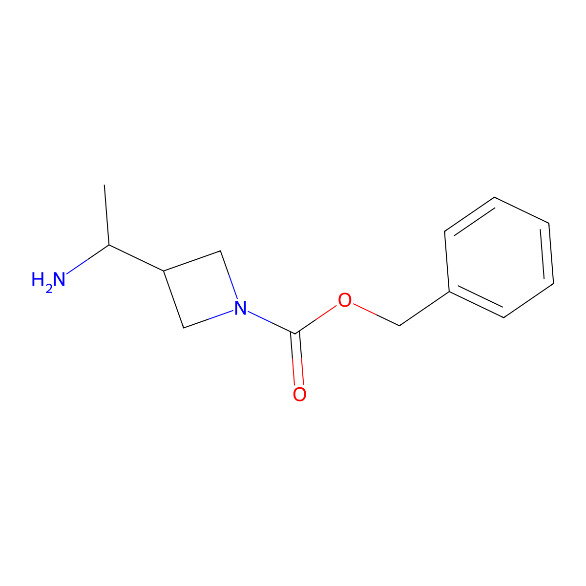 Benzyl 3-(1-aminoethyl)azetidine-1-carboxylate molecular structure, CAS 2231676-47-2