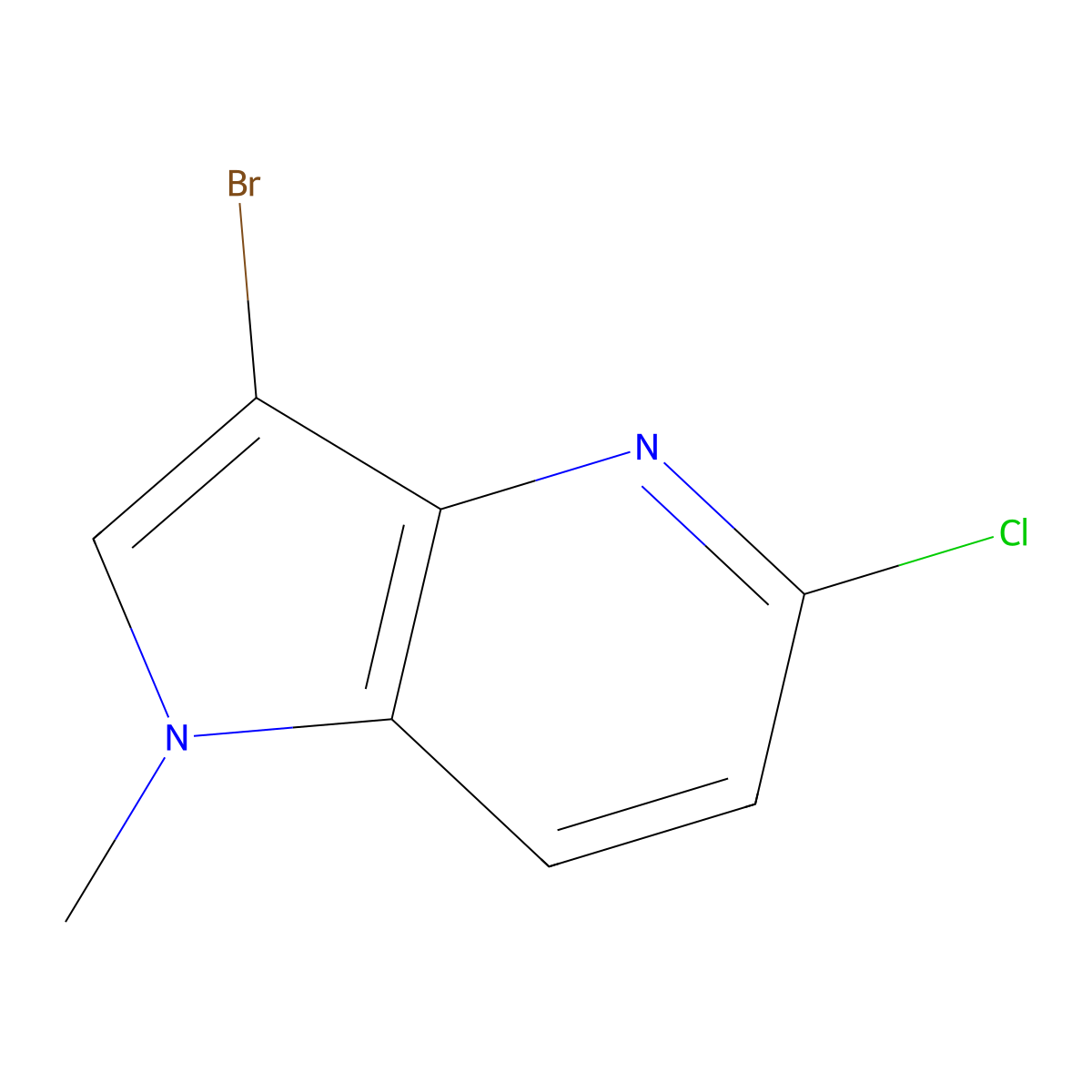 3-bromo-5-chloro-1-methyl-1H-pyrrolo[3,2-b]pyridine molecular structure, CAS 2231676-57-4
