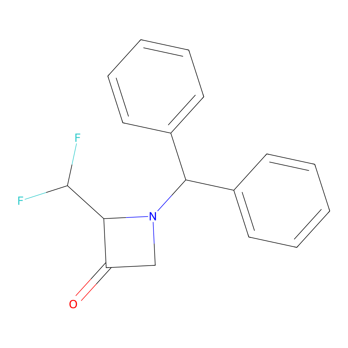 1-Benzhydryl-2-(difluoromethyl)azetidin-3-one molecular structure, CAS 2231676-63-2