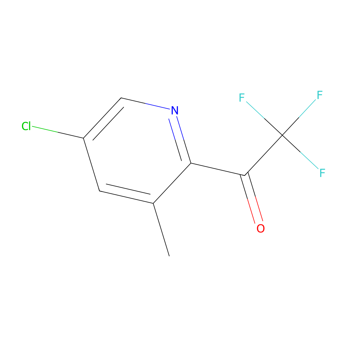 1-(5-Chloro-3-methylpyridin-2-yl)-2,2,2-trifluoroethanone molecular structure, CAS 2231676-64-3