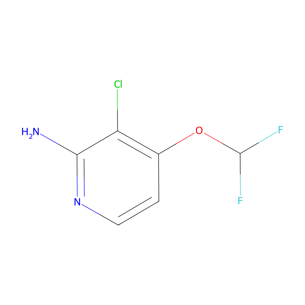 3-Chloro-4-(difluoromethoxy)pyridin-2-amine molecular structure, CAS 2231676-69-8