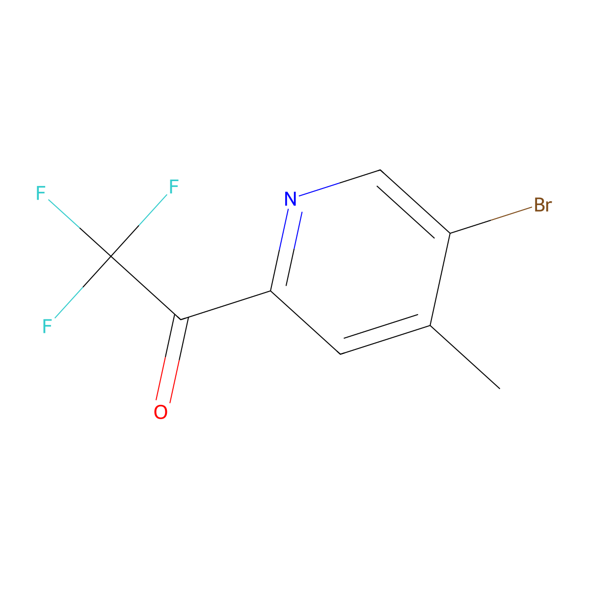 1-(5-Bromo-4-methylpyridin-2-yl)-2,2,2-trifluoroethan-1-one molecular structure, CAS 2231676-74-5