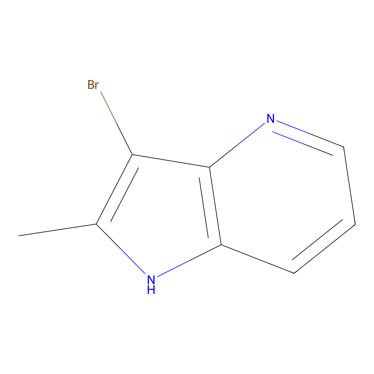 3-bromo-2-methyl-1H-pyrrolo[3,2-b]pyridine molecular structure, CAS 2231676-75-6