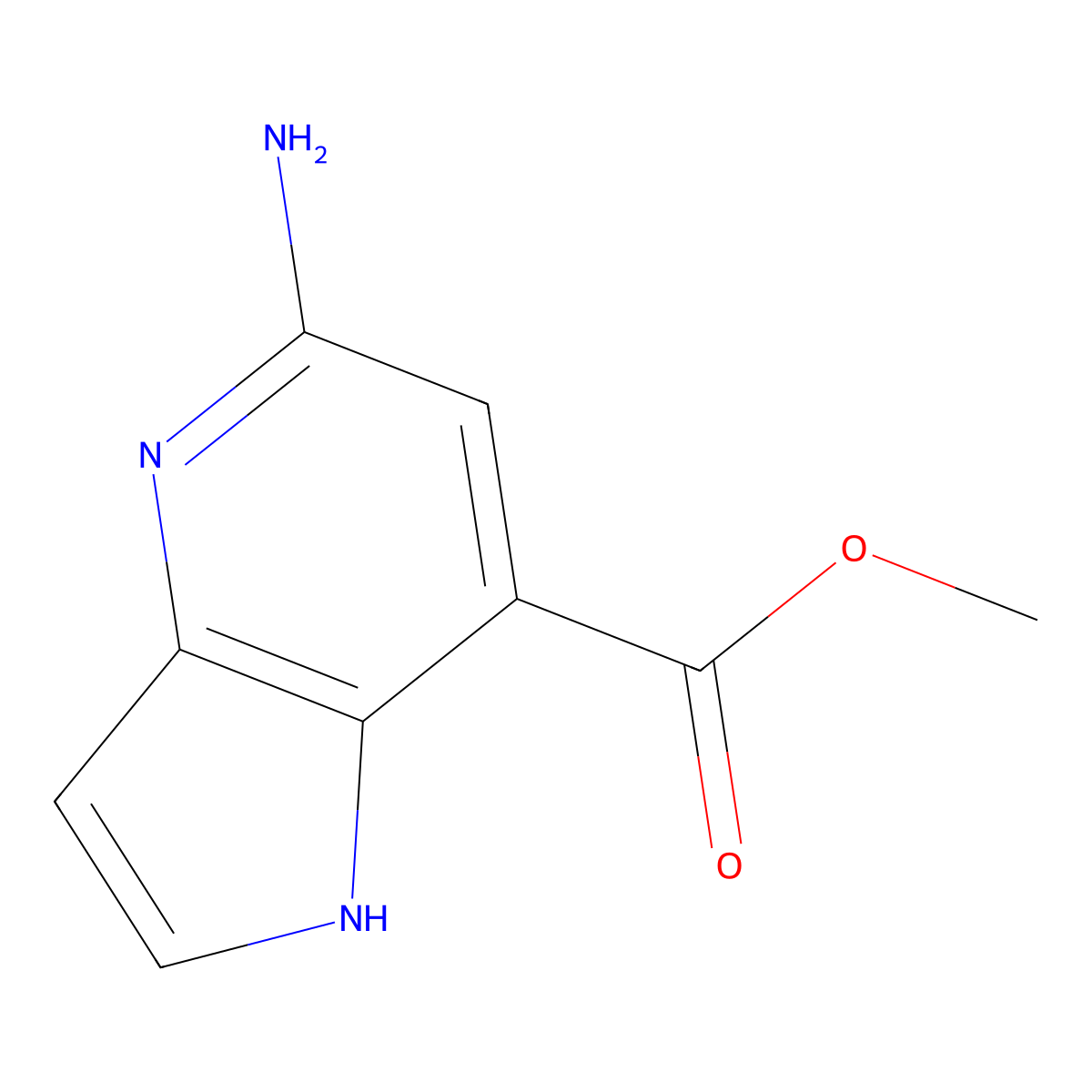 methyl 5-amino-1H-pyrrolo[3,2-b]pyridine-7-carboxylate molecular structure, CAS 2231676-76-7