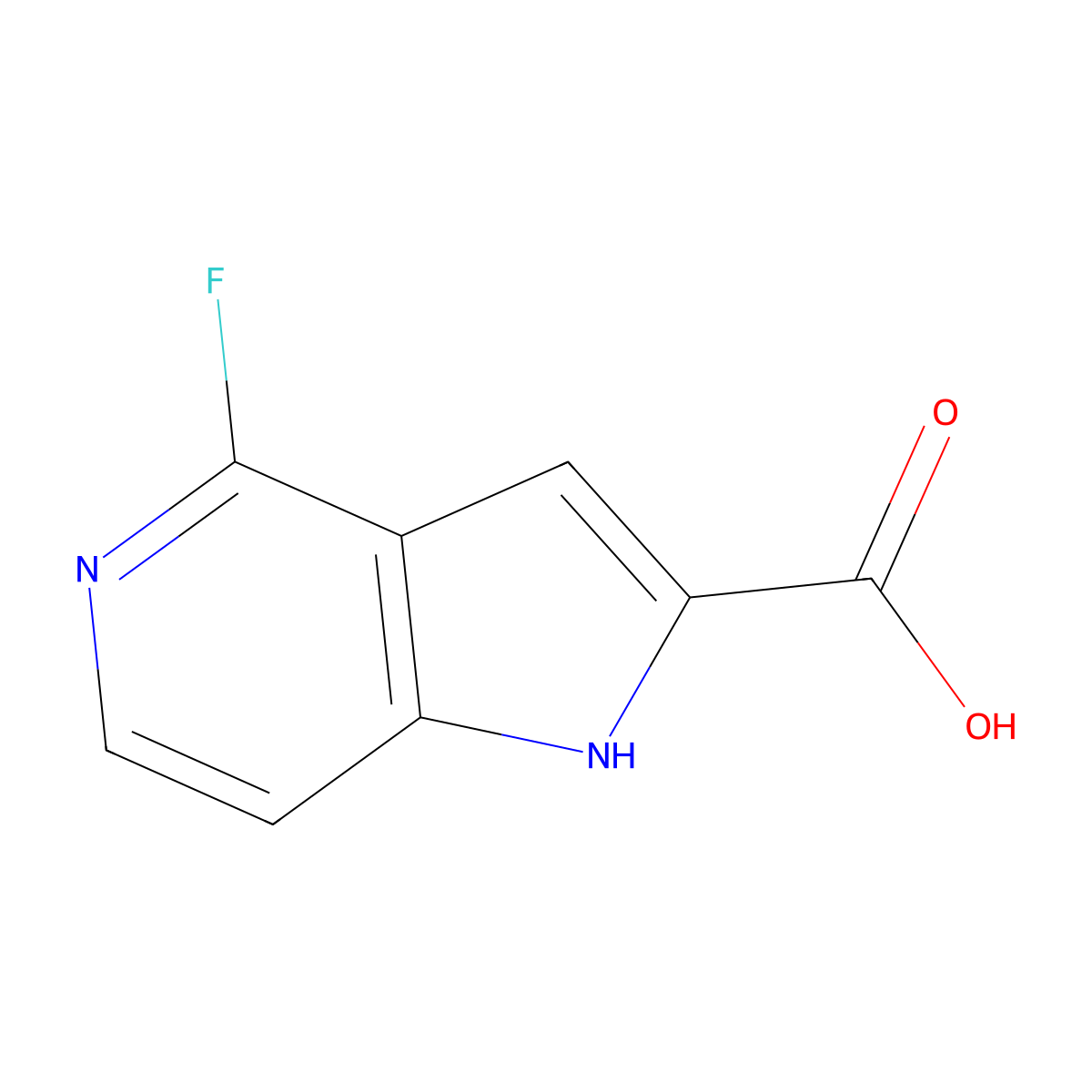 4-fluoro-1H-pyrrolo[3,2-c]pyridine-2-carboxylic acid molecular structure, CAS 2231676-82-5